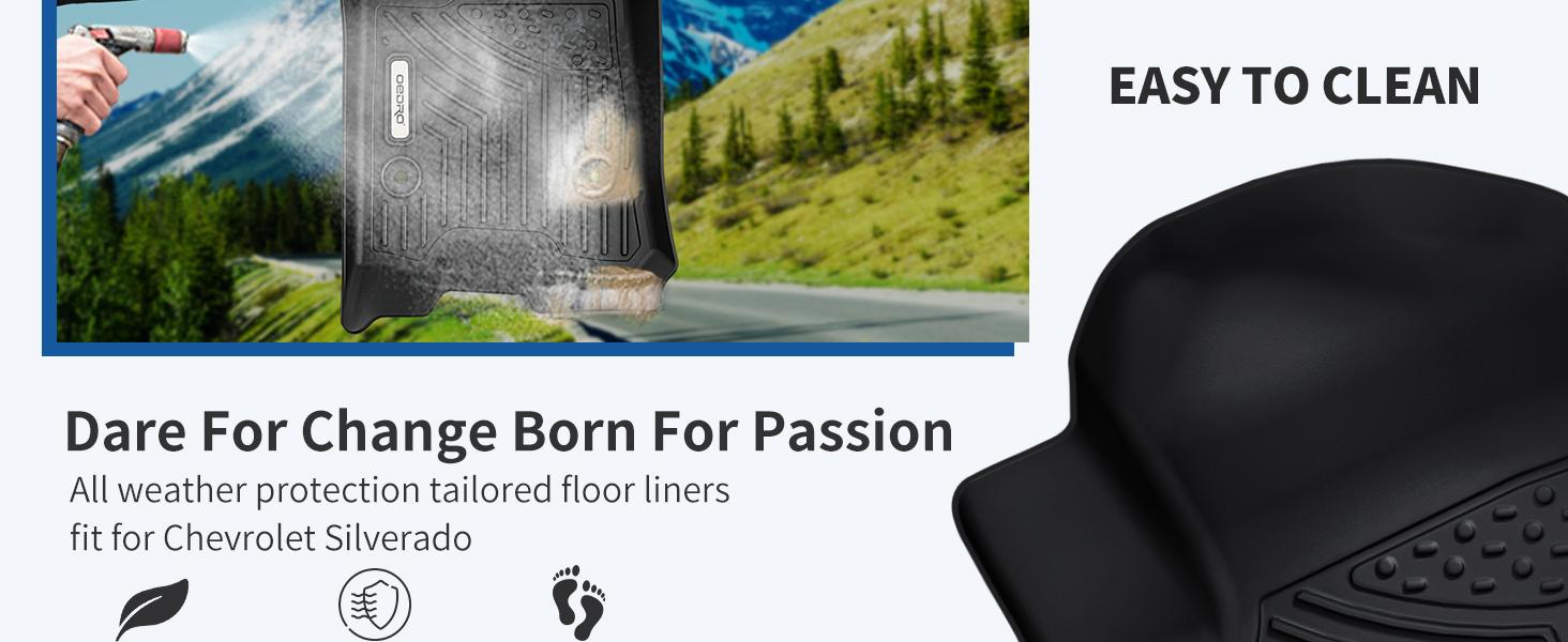 YITAMOTOR Floor Mats Fit for 2019-2025 Chevrolet Silverado GMC Sierra 1500 & 2020-2025 2500HD 3500HD Crew Cab Bench Seat, All-Weather Upgraded 2nd Gen Floor Liners