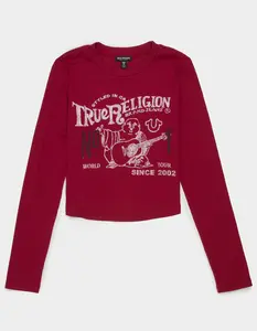 TRUE RELIGION Printed Buddha Womens Long Sleeve Baby Tee