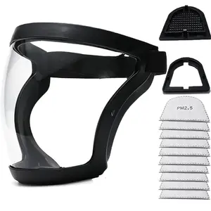 Full Face Shield for Adults Women Men（1 pack), Full Face Super Protective Shields, Adjustable reusable high-definition plastic face shield with Super Lightweight, High-Definition, Anti-Fog