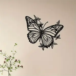Metal Butterfly Wall Decor, Simple Wing Span Design, Metal Butterfly Decoration, Modern Home Decor for Living Room Bedroom Office
