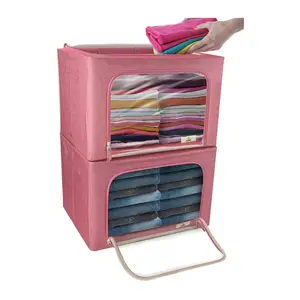 Sorbus Storage Box with Window - Pink - 2-Pack