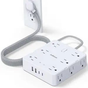16 In 1 Surge Protector Power Strip, Wall Mounted Desktop Charging Station With 12 AC Outlets, USB & Type-C Ports, Suitable for Home, Office,Travel