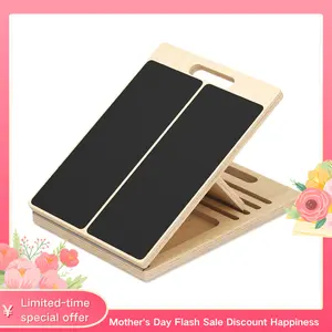 Portable Wooden Slant Board for Calf Stretching Squats Calf Stretcher Pilates Physical Therapy Equipment Adjustable Incline Board for Knees Ankle Heel Feet Leg