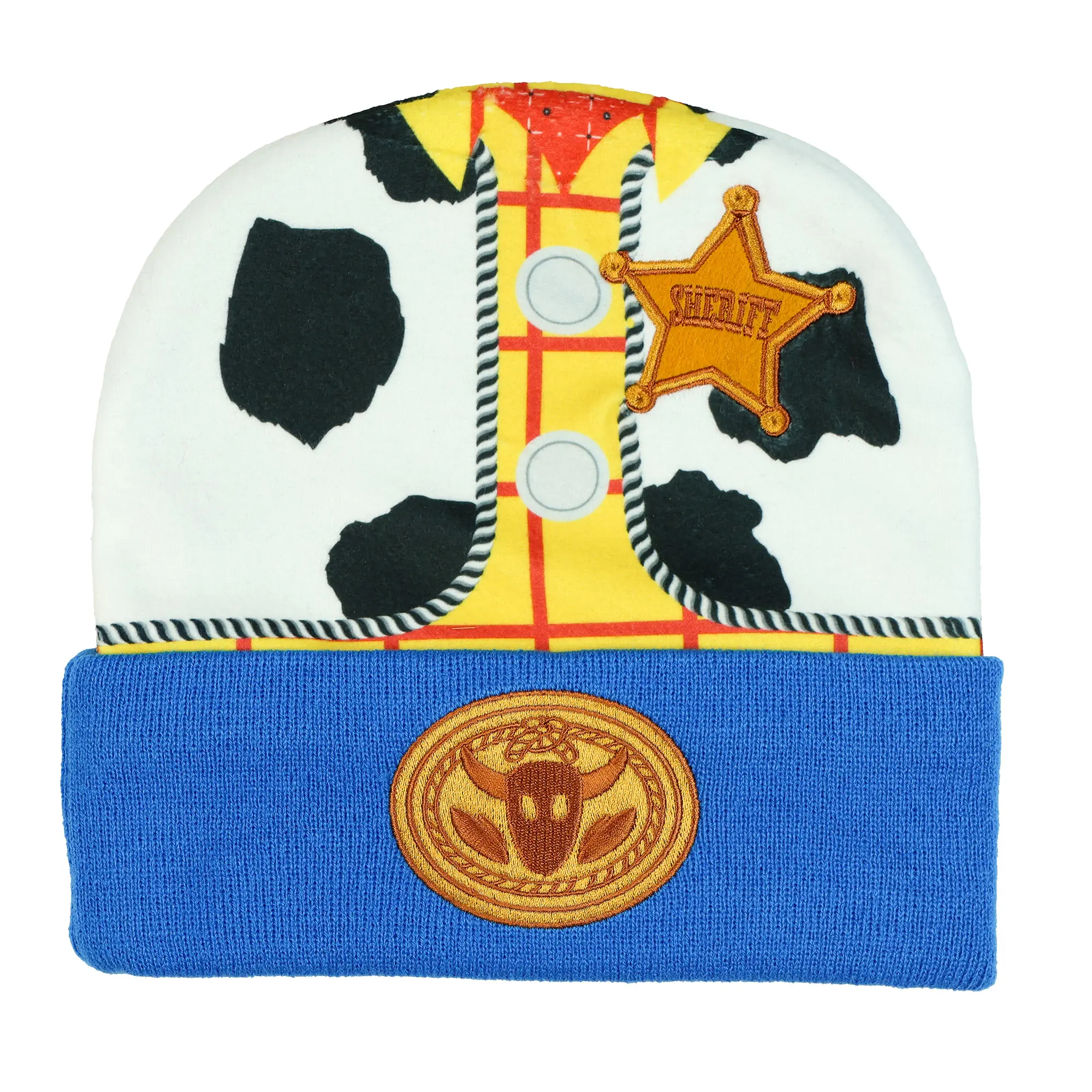 Disney Toy Story Beanie Sheriff Woody Embroidered Knit Cuff Hat, Adult OSFM