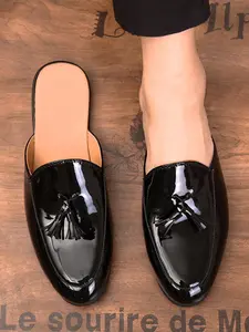 Men's Casual Solid Color Slip-on Loafer Shoes, Business Style Fashionable PU Leather Shoes for Daily Wear, Lightweight Breathable Comfortable Shoes for Men, Boy, Slip On Mules