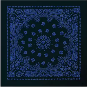 Black & Blue - Jumbo Trainmen Paisley Bandana, 100% Cotton, 27" x 27"