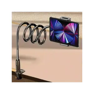 Tablet and Phone Holder, Cellphone stand, Thickened Flexible Arm Goose Neck Tablet Stand Suitable for Bed, Bedside, Desk, Table, Sofa, iPad Mini Pro Air, Kindle, Switch, Galaxy Tabs, Christmas Gif, Adjustable Bedside Phone & Tablet Holder