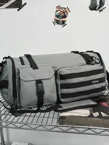 Men's Large Capacity Travel Bag, Dry-Wet Separated Sports Gym Backpack, Multi-Functional Handheld Shoulder Bag Luggage Organizer