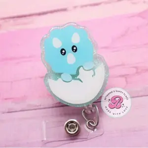 Baby Dinosaur Badge Reel: Dino in Egg Retractable Badge Holder