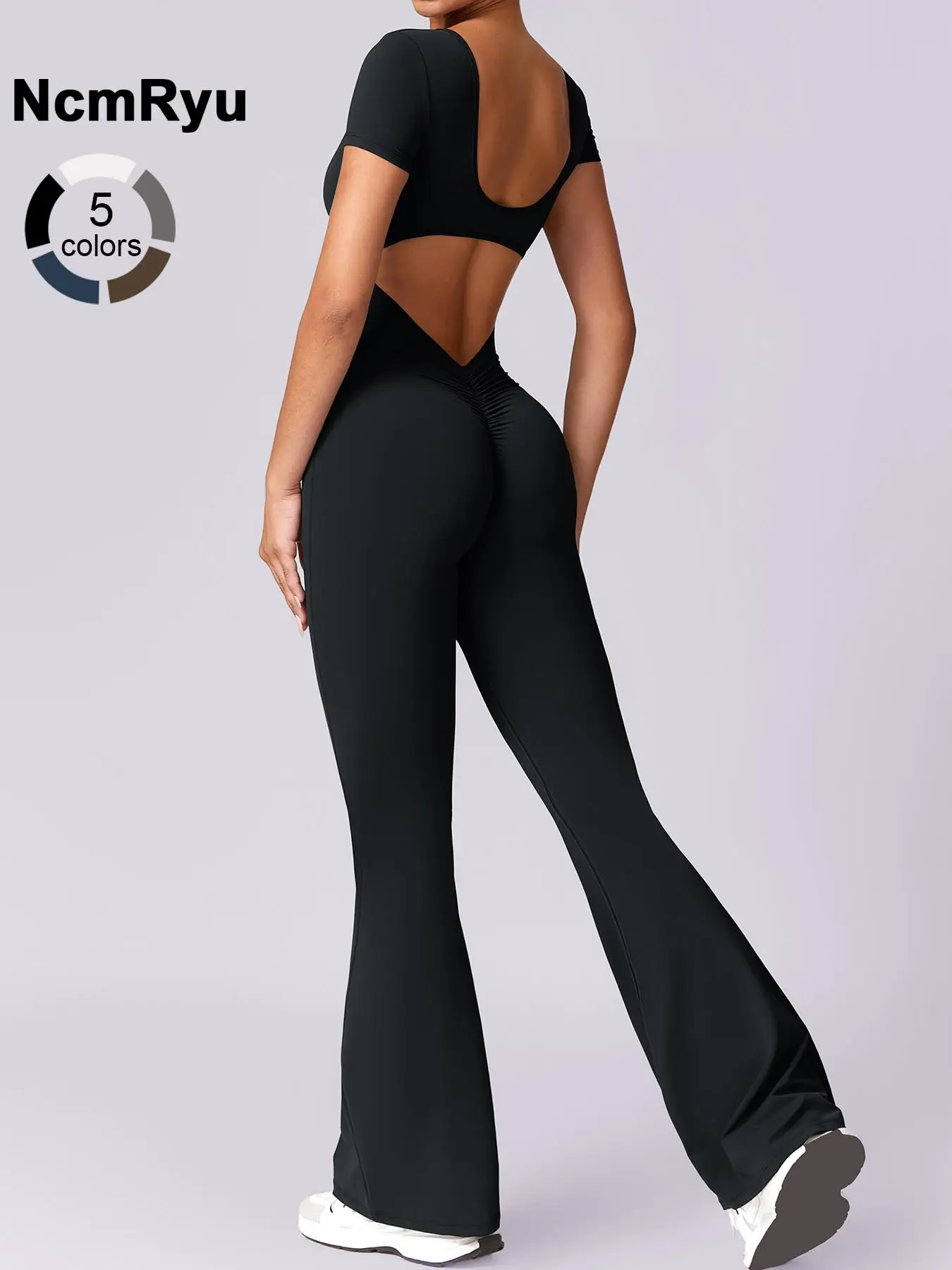 Women's patchwork high elastic soft U-shaped back waist hollow hip-lifting one-piece yoga suit Outdoor Running Cycling Climbing Walking Fashion One-pi