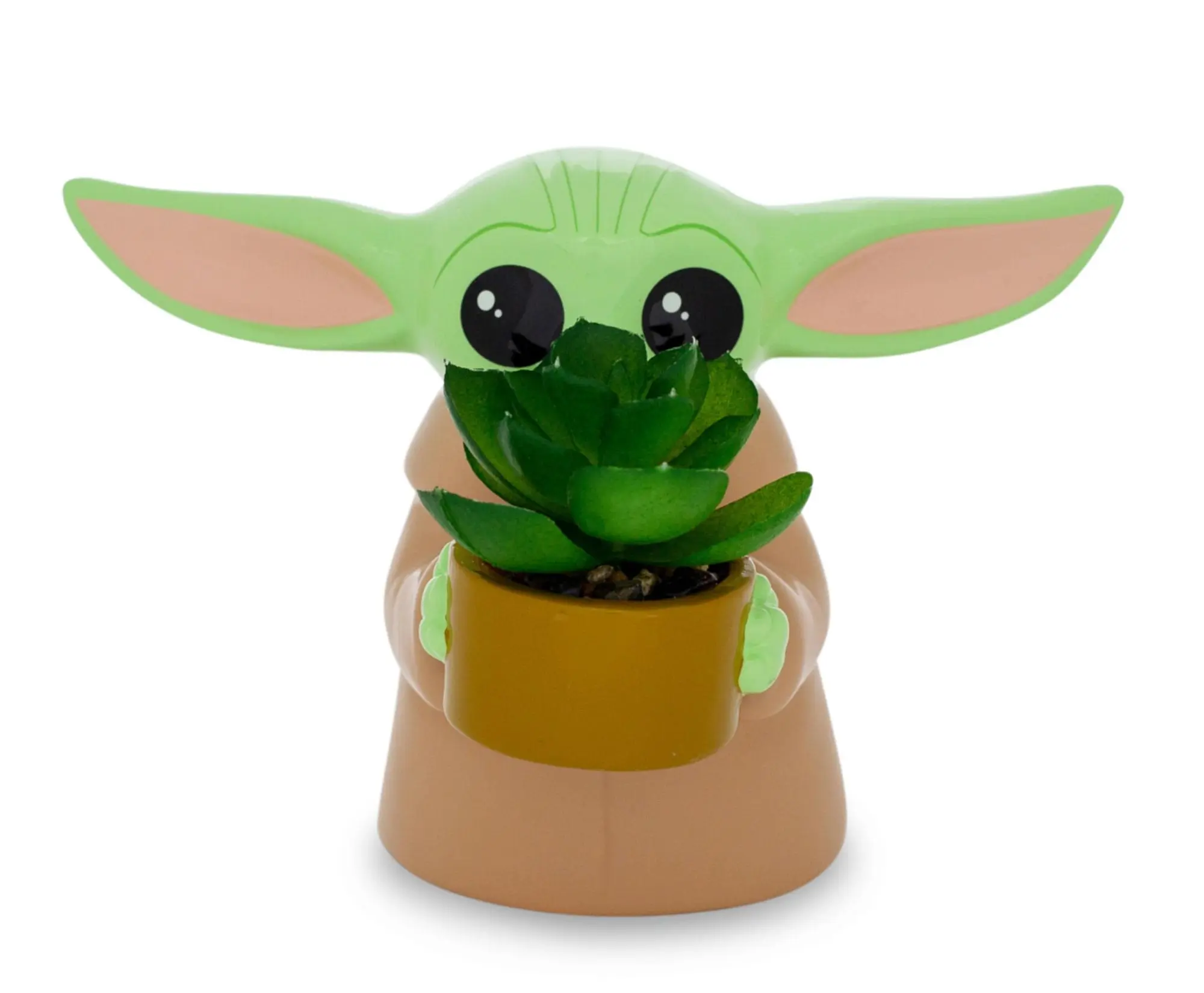 Star Wars: The Mandalorian Grogu Ceramic 4 Inch Mini Planter with Artificial Succulent Star Wars: The Mandalorian Grogu Ceramic 4 Inch Mini Planter with Artificial Succulent