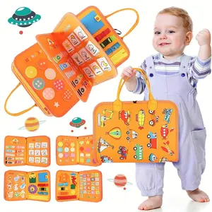 Busy Book Board Toy for Children, Features Over 18 Learning Activities, Cognitive Development, Educational Activity Developing Sensory Board for Fine Basic Dress Motor Skills, Educational Travel Preschool Activities, Perfect Gifts for Boys and Girls