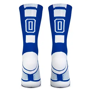 Team Number Woven Mid-Calf Socks - Blue