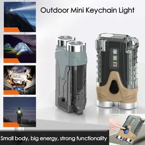 <Local Delivery>Powerful Flashlight Multi functional Flashlight Rechargeable Mini Pocket LED Keychain Flash Light Magnetic Waterproof for Camping Light