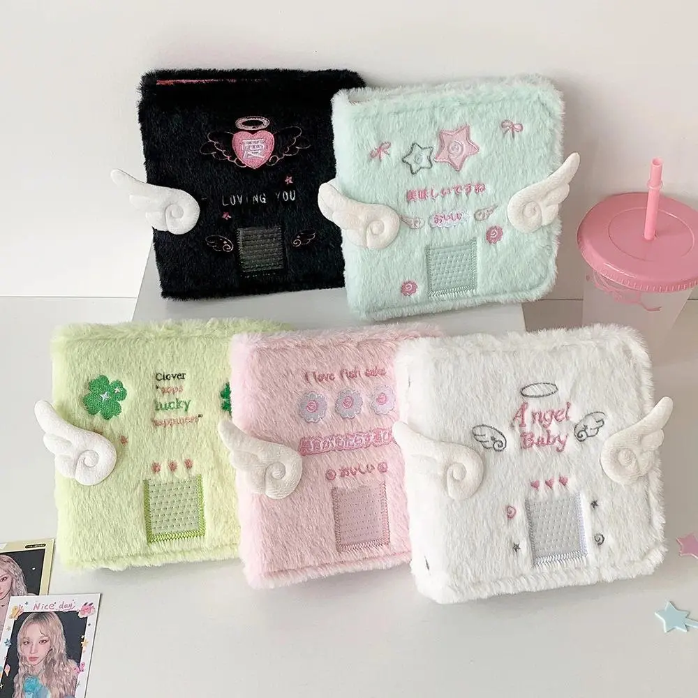 INS Plush Angel Wings A7 Photo Album 3 Inch Photocard Binder Cute Kawaii Collect Book Idol Picture Storage Loose Leaf Display