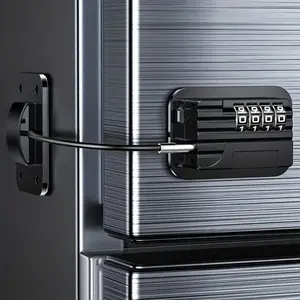 Drill-Free Padlock Security, Combination Lock for Fridge, Freezer, Cabinet, Drawer, Plastic Material, No Batteries Required