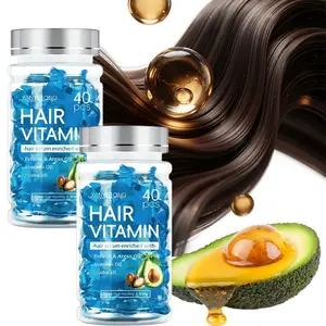 2 boxes of 40 keratin hair treatment vitamin essence capsules, rich in Moroccan nut oil, avocado oil, jojoba oil, Nourishes hair, suitable for all hair types