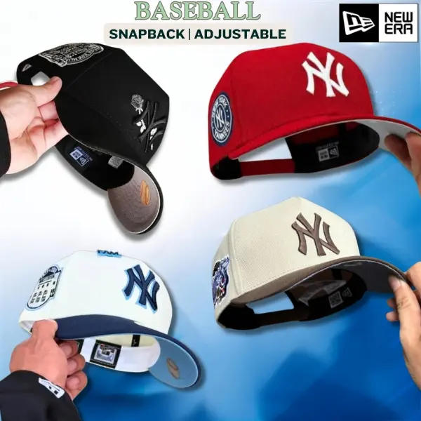 New Era NY Yankees Snapback Baseball Hat – Premium MLB Cap, Adjustable Flat Brim Hat, Classic Embroidered Logo, Streetwear Baseball Cap, Hip Hop Urban Fashion, Unisex Sports Hat, Gorras Para Hombres