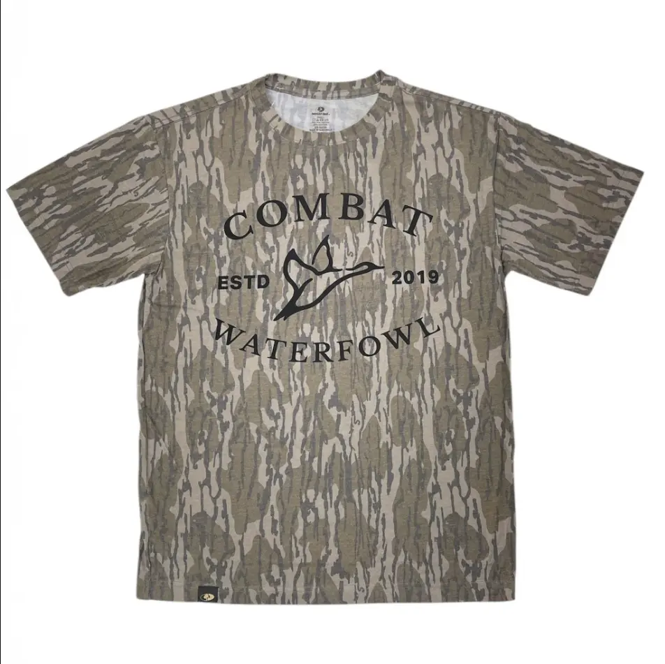 Mossy Oak Vintage Day  Combat WaterFowl Washed Camo Tee, Heavyweight Bottomland Graphic Shirt for Women, Y2k Style shirt