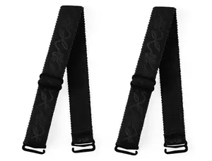 INSPIRE CHIC Woman Lady Black Adjustable Visible Elastic Shoulder Bra Straps 2 Pcs