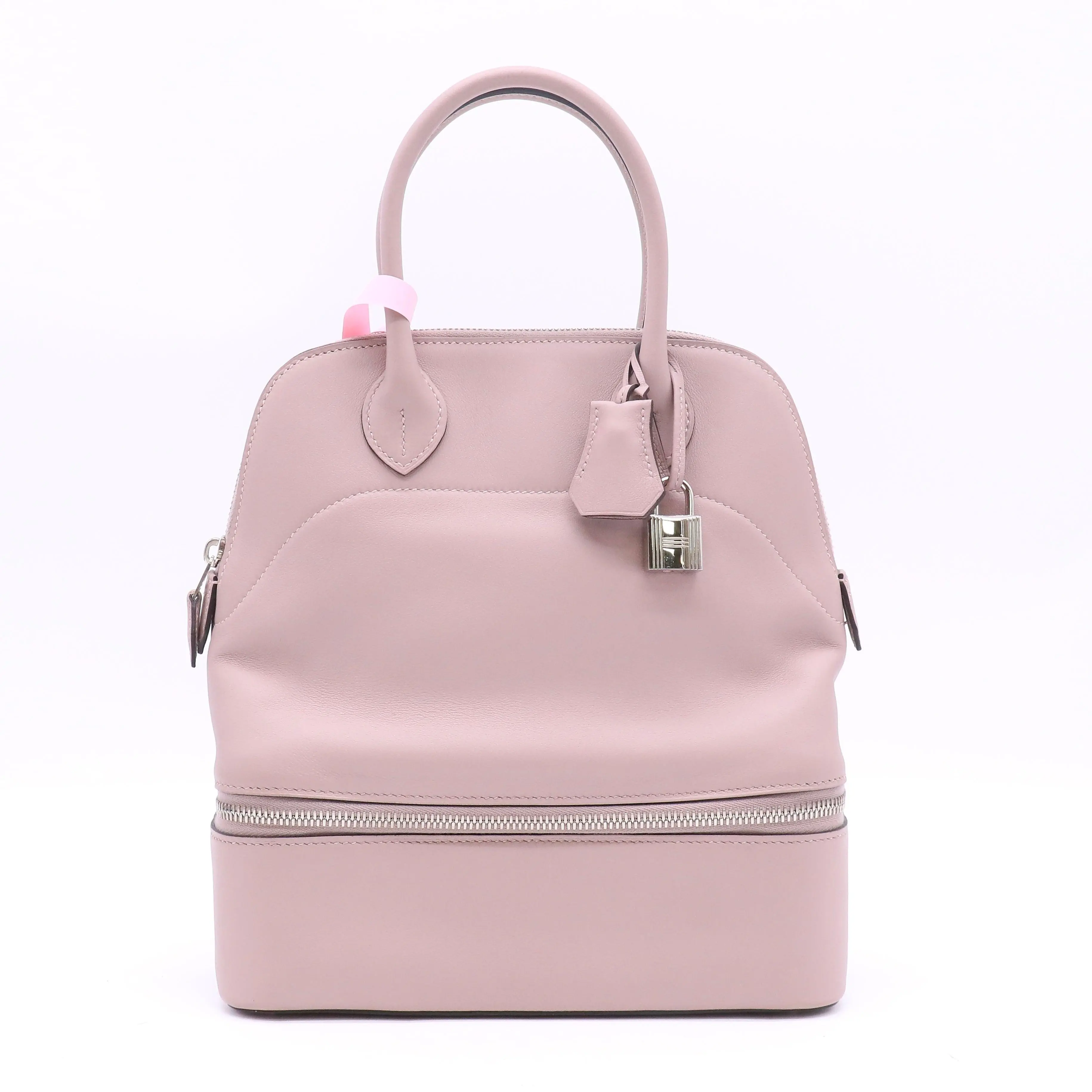 Pre-owned HERMÈS leathe Top Handle Bag Hermes Bolide Secret Glycine Handbag Pink twins LDJ5311