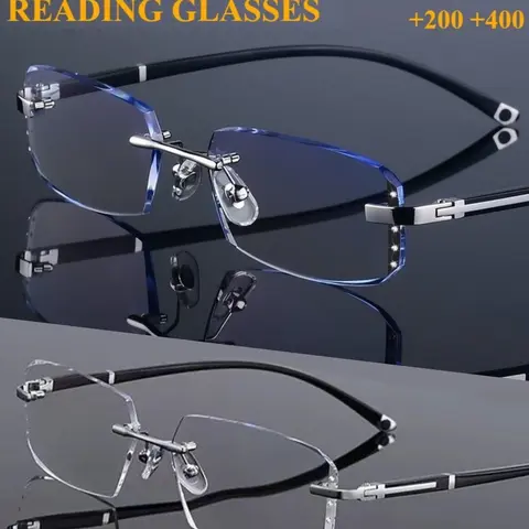 2pcs Glasses Reading with +1.0 to +4.0 Magnification, Non- Eyewear for Men & Women, Lens, Compatible with Contacts Users - Ideal for Computer, Reading, Reading Eyeglasses Set