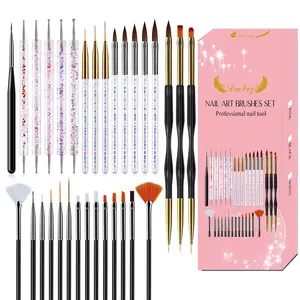 31 Piece Nail Art Brush Set, Manicure Tools Kit, Long Line Nail Brushes, Precision Painting & Carving Pens, Nail Design Essentials
