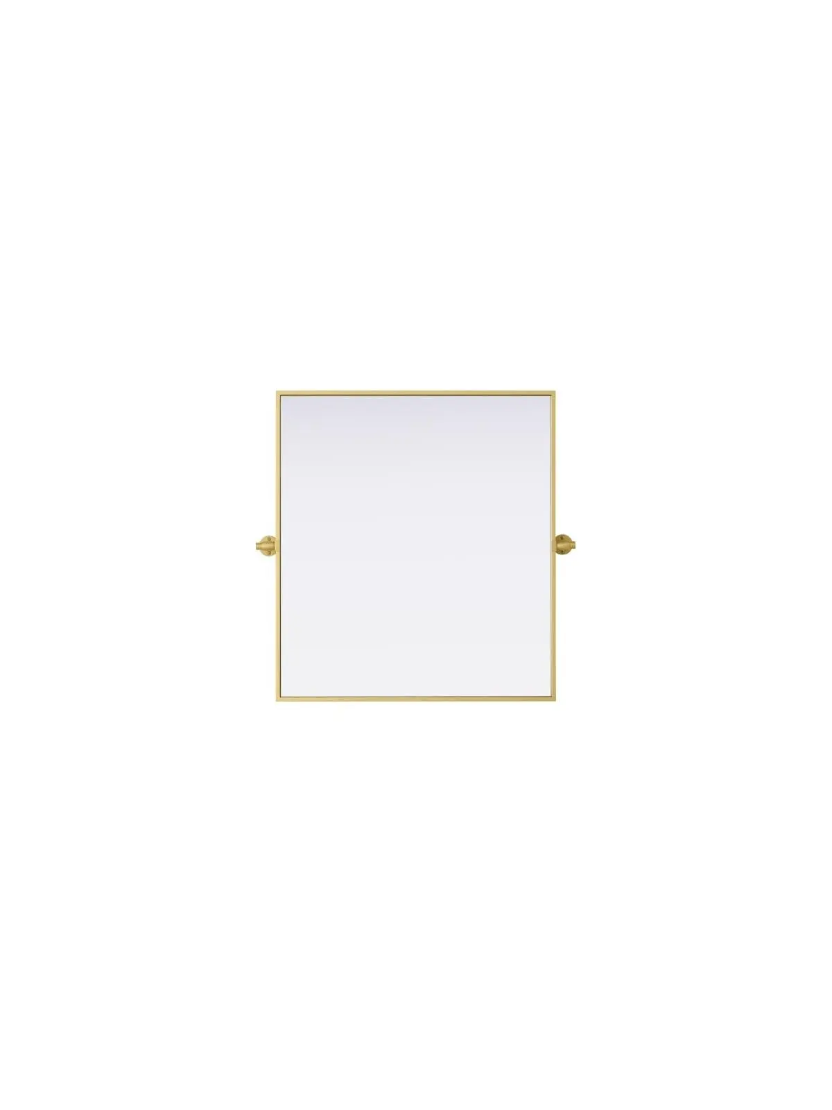 212 MAIN Amoura Series Brass Metal Rectangle Pivot Bathroom Mirror - 27x30 in., Adjustable Angle, Wall Hanging Mount, Moisture Resistant Iron Fixture for Damp Spaces