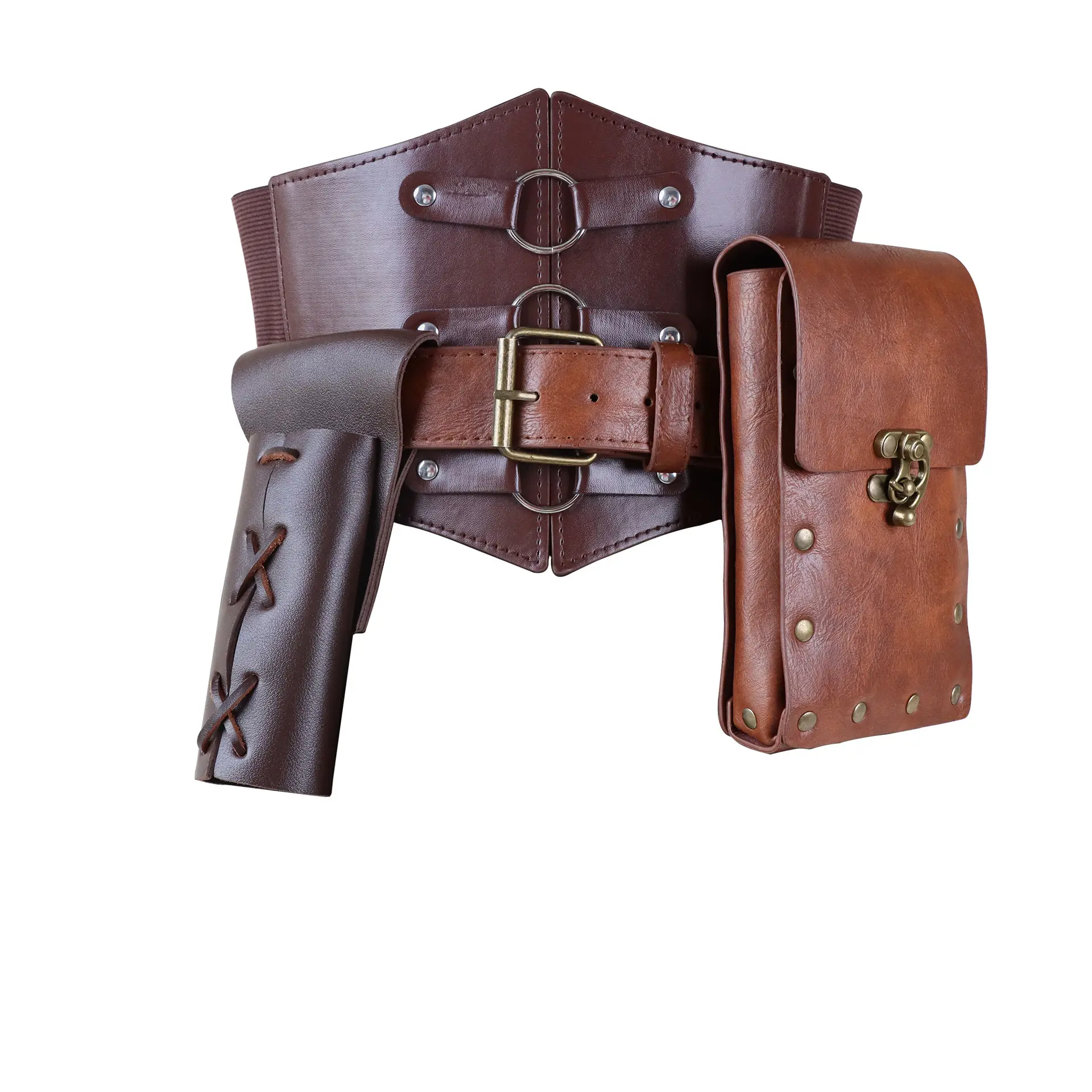 Brown 3 piece set (waist bag+waistband+s