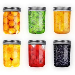 8 oz Mason Jars,6 Pack Regular Mouth Glass Jars With Lid Salad Jars 8 oz Canning Jars for Pickling Canning Home Decor Overnight Oats Fruit Preserves Jam Jelly Food Storage DIY Projects