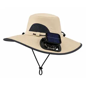2026 Outdoor Wide Brim Cooling Hat with Dual Fans, UPF 50+ Sun Protection, Waterproof Breathable Rechargeable Hat for Fishing, Camping, Gardening & Outdoor Sports, Long-Lasting Summer Cooling Gift, Perfect Father’s Day Gift for Dad & Husband