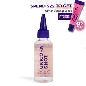 Unicorn Snot Sticky Stuff Peel-Off Cosmetic Glitter Glue Primer – Smudge-Proof, Long-Lasting Adhesive, Vegan, 2 fl oz
