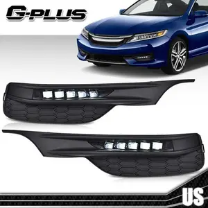 Fit For 2016-2017 Honda Accord Sedan LED Front Fog Lights Lamps+Wiring+Switch G-PLUS