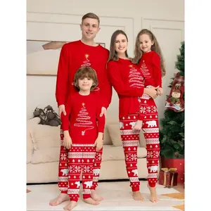 ChristmasFamilyPajamaSet,SantaClausPrint,ThinFabric,FittedStyle,HolidaySleepwearforFall&Winter,Kids'Nightwear