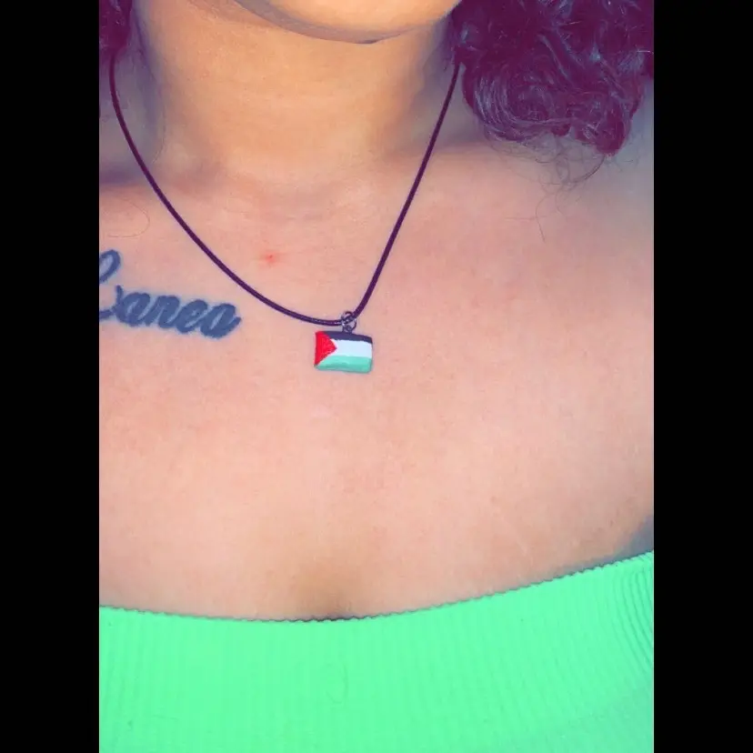Palestinian flag and watermelon slice necklace