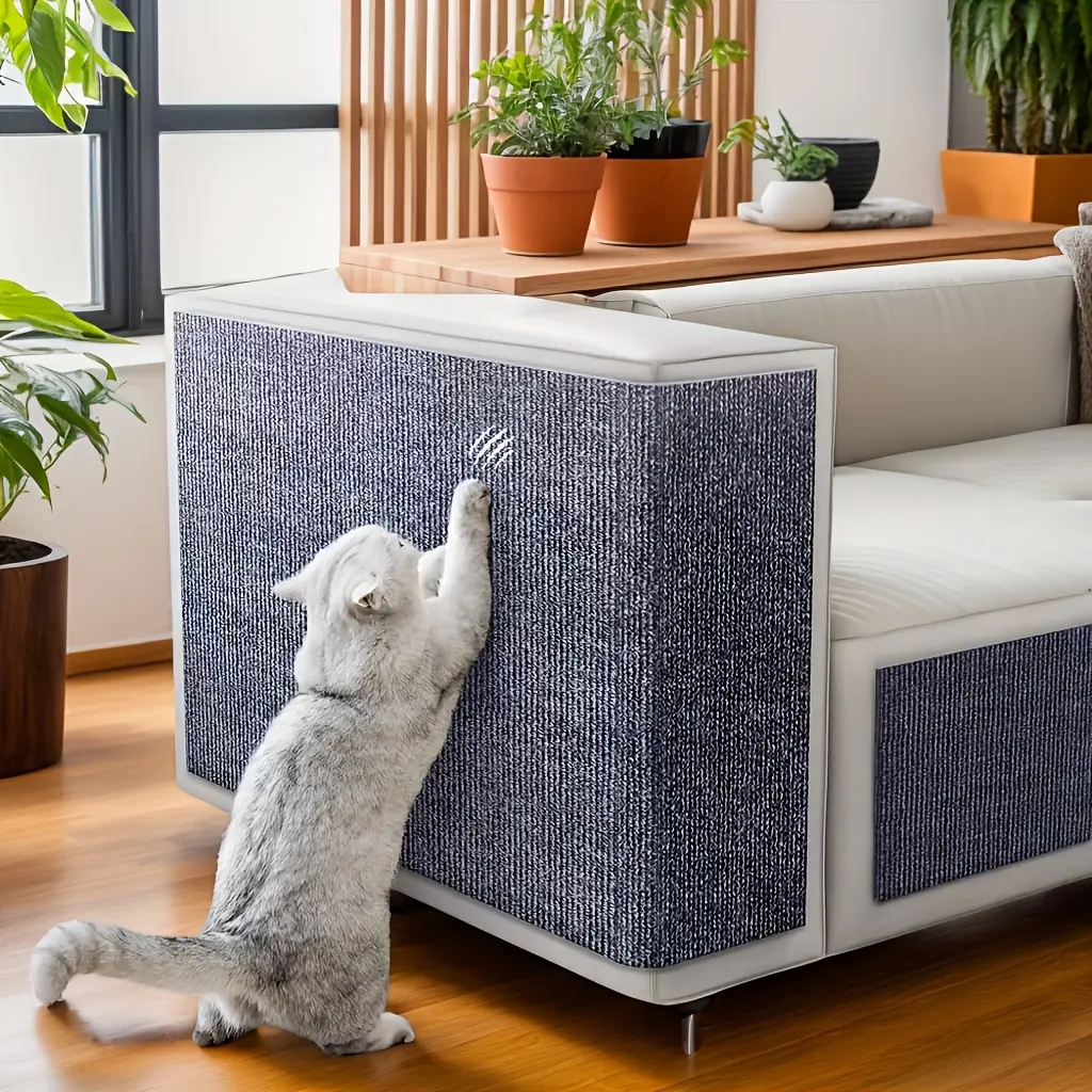 Self-Adhesive Cat Scratching Post, No Residue Removable Home Furniture Protector, Scratch Proof Carpet for Sofa Walls Furniture, Vertical Scratcher