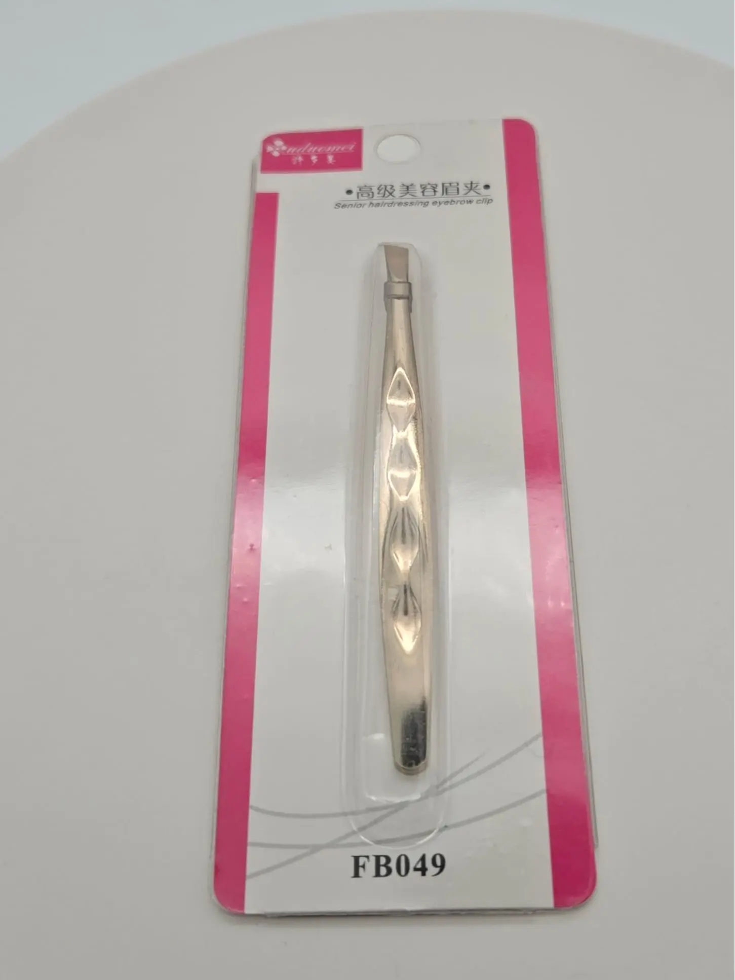 Stainless Steel Precision Tweezers, Slant-Tip Beauty Grooming Tool for Eyebrow Hair Removal