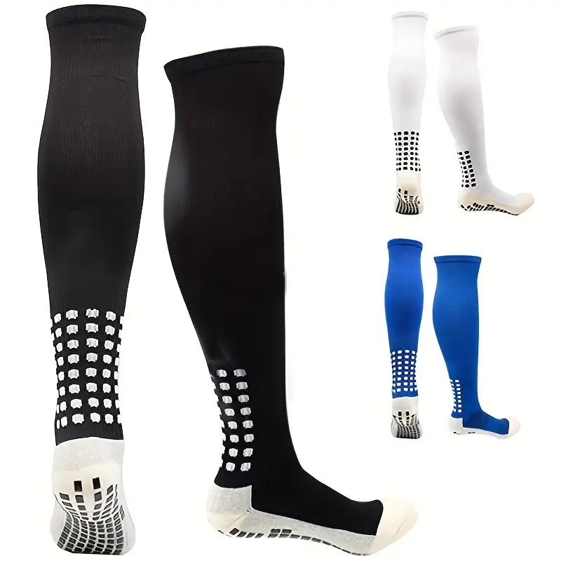 Lpxpass Men's Knee-High Football Socks, High-Performance Anti-Slip Grip, Moisture-Wicking with Reinforced Stitching for Athletes, Performance Knee-High Socks, Anti-Slip Sports Socks