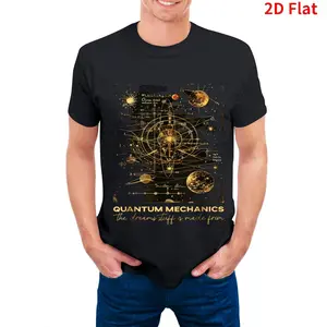 Men'S Quantum Mechanics Dreams Graphic T-Shirt - Science-Themed Oversized Tee with Quantum Physics Equations & Atomic Model, 200gsm Heavyweight Fabric, All-Season Comfort Fit, XL-5XL Sizes for Casual