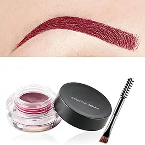12 Color Eyebrow Cream Colorful Smooth Eyebrow Pomade Gel Long Lasting Waterproof Eyeliner Gel Eye Brow Makeup Cosmetics with Eyebrow Brush (09 Wine)
