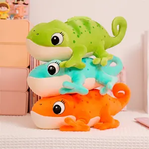 Cute Color-Changing Chameleon Plush Toy, Soft Lizard Doll for Sleeping, Soothing Cloth Baby Doll, Decorative Figurine