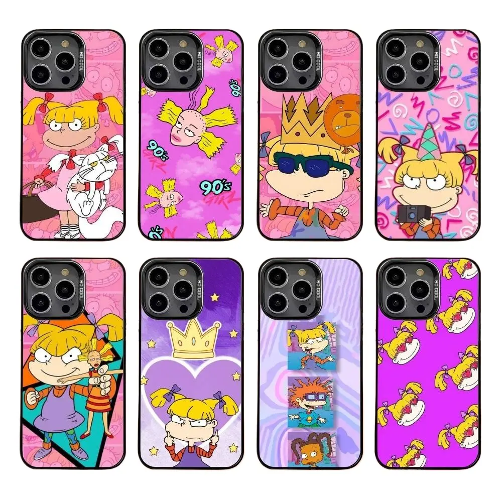 R-Rugrat Chuckie A-Angelica Phone Cases For iPhone 17 Promax Pro Air 16 Plus 15 14 13 12 11 Black Matte Shockproof Cover