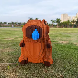 Capybara Assembly Model Building Kits - Capybara Bear Building Blocks Series - Small Particle Ornaments for Creative Assembly and Decoration