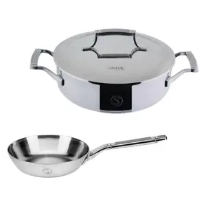 Saveur Selects 3pc Stainless Steel Skillet andSauteuse Set