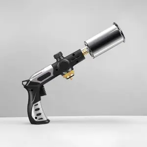 Large Fire Output Adjustable Soft & Hard Dual Flame Handheld Blow Torch with Hanging Hole Easy Storage Multi-scenario Universal Gas Torch for Home Cooking, Outdoor Picnic BBQ and Minor Hardware Soldering Works Father's Day gifts