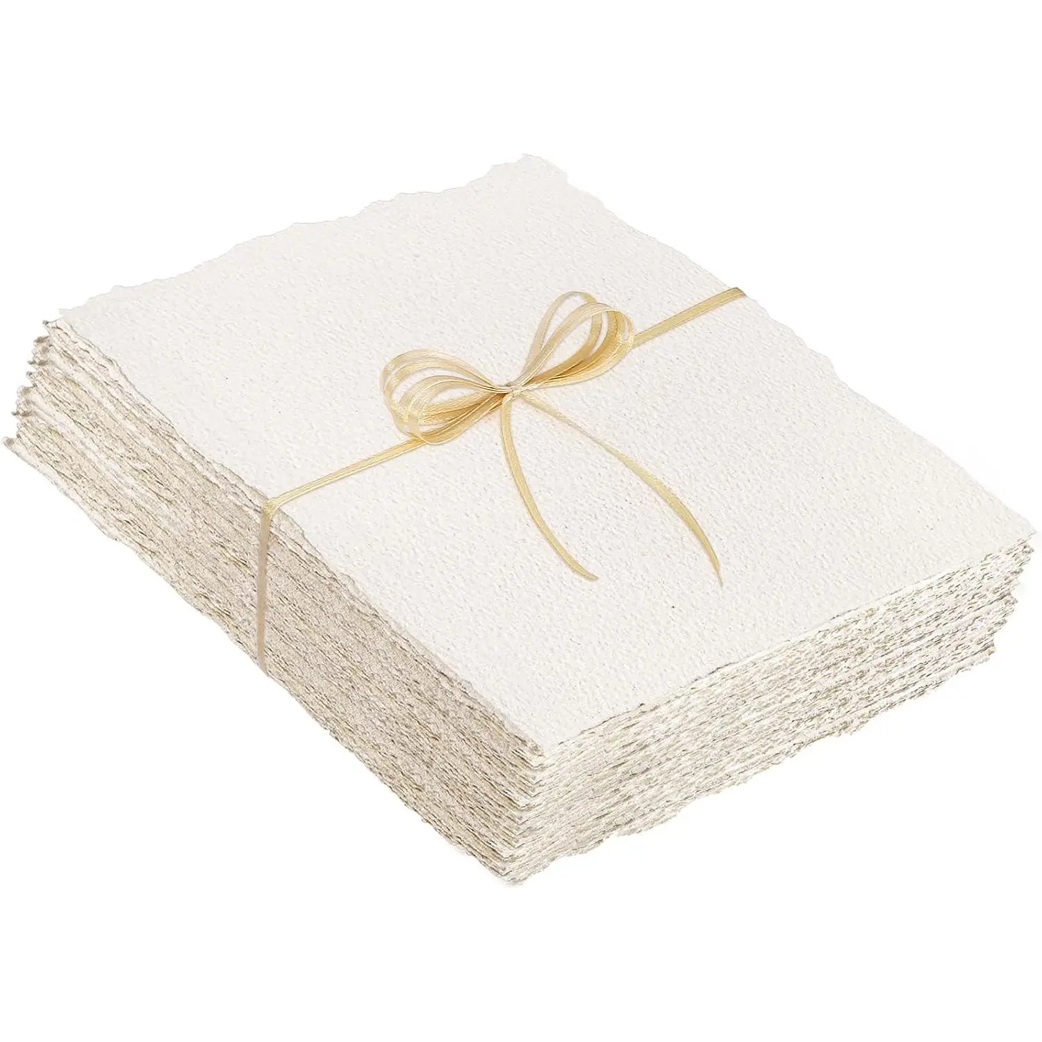 50 Sheets Watercolor Paper 4 x 6inch, 300 GSM Deckled Edge Paper Rough/Textured Handmade Paper Cotton Paper for Watercolors, Wedding Invitations, Cards, Crafts