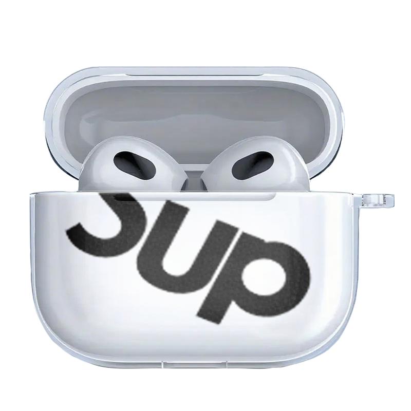 Slanted Bold Supreme Style  AirPods Case Shockproof Dustproof Armor for AirPods 1/2/3/4 Drop-Proof Protection Streetwear Vibe Perfect Gift for Tech Fashion Heads