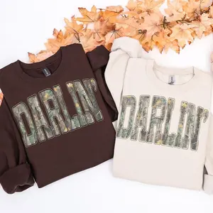Retro Camo Western Sweatshirt, Darlin Retro Camo Country Distressed Cowboy Quote Sweatshirt, Camouflage Sublimation Sweatshirt, Western Concert Shirt, Southern Tee
