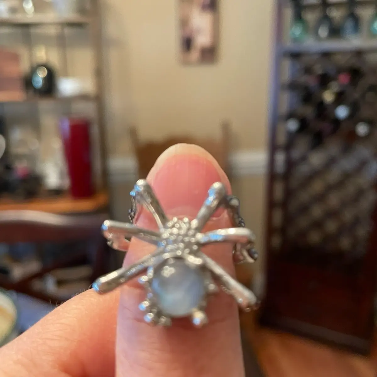 Moonstone Spider Ring ( Adjustable )