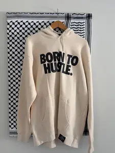 Muente Born to Hustle Beige Hoodie